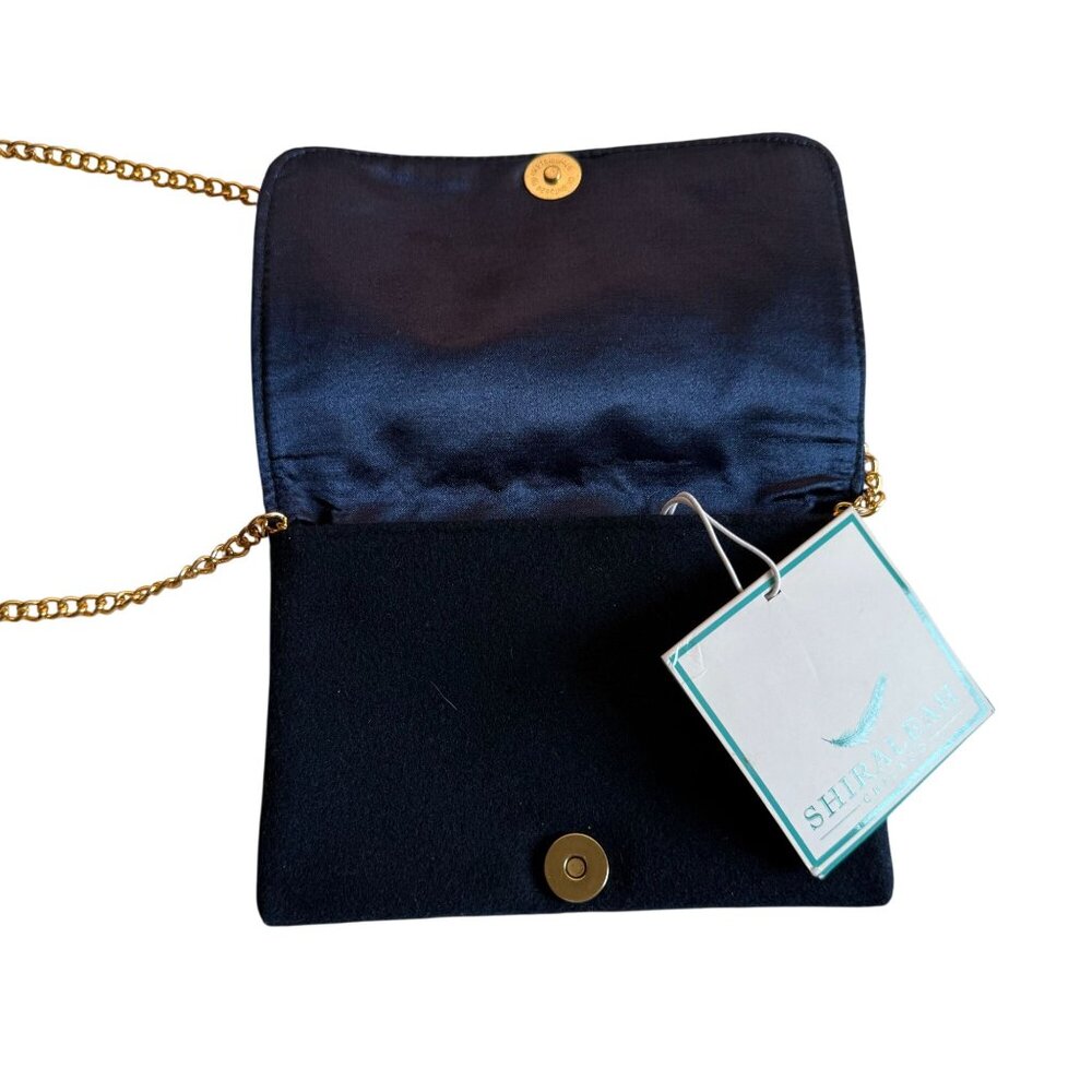 NWT Shiraleah of Chicago Mini Clutch Crossbody Bag Women's Blue Burgundy - Picture 5 of 8